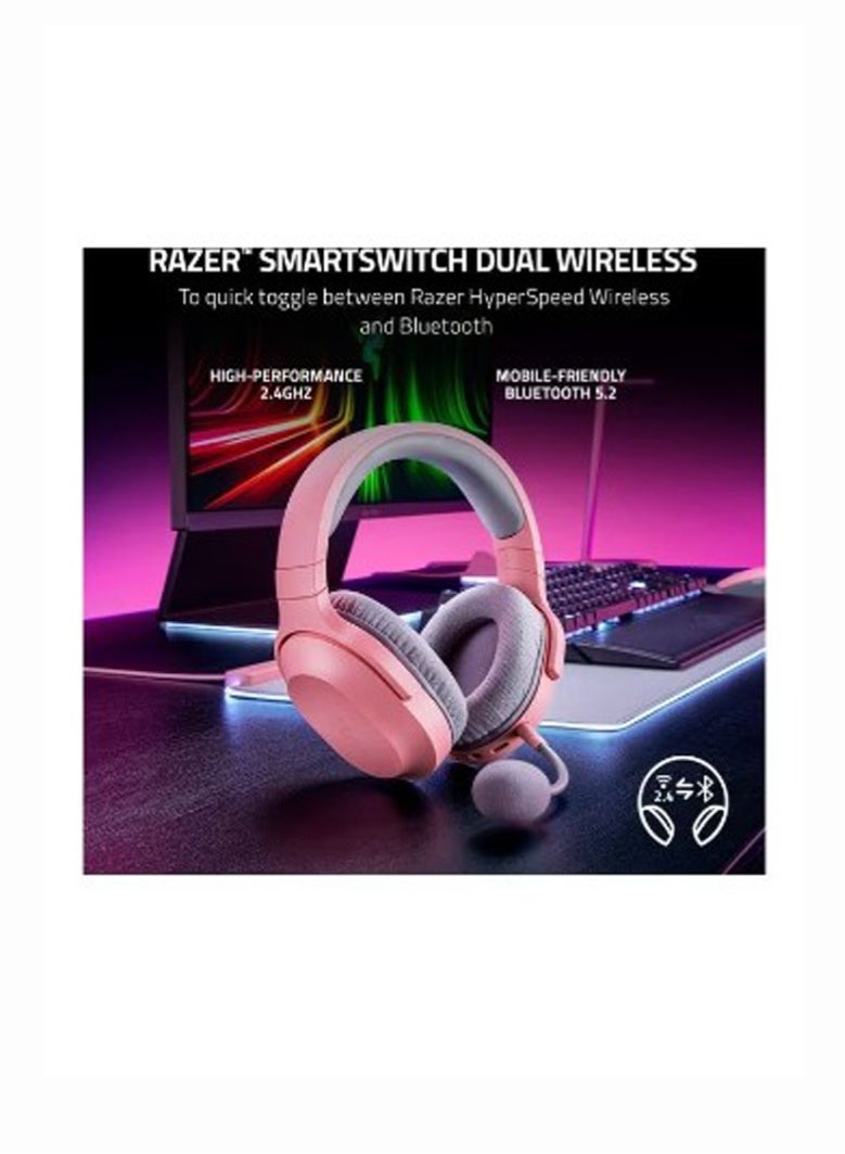 Razer Barracuda X Wireless Gaming & Mobile Headset (PC, Playstation, Switch, Android, iOS): 2022 Model - 2.4GHz Wireless + Bluetooth - Lightweight 250g - 40mm Drivers - 50 Hr Battery - Quartz Pink - Image 2